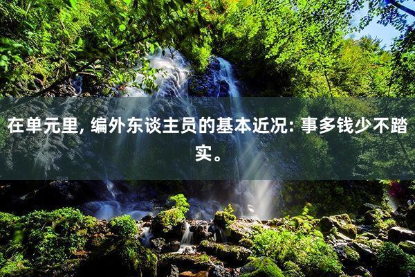 在单元里, 编外东谈主员的基本近况: 事多钱少不踏实。