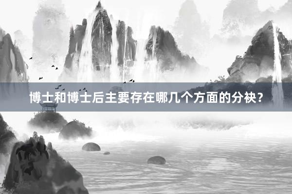 博士和博士后主要存在哪几个方面的分袂？