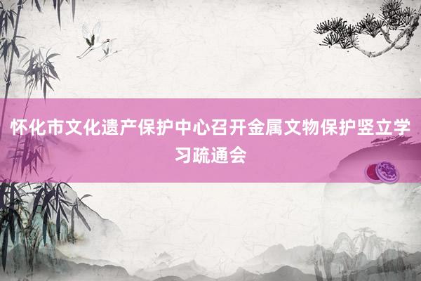 怀化市文化遗产保护中心召开金属文物保护竖立学习疏通会
