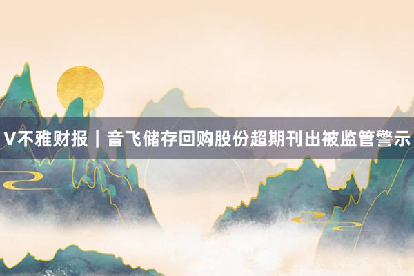 V不雅财报｜音飞储存回购股份超期刊出被监管警示