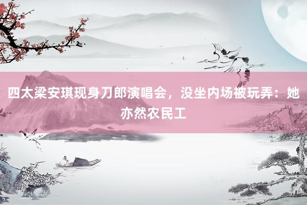 四太梁安琪现身刀郎演唱会，没坐内场被玩弄：她亦然农民工