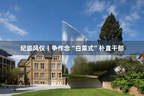 纪监风仪丨争作念“白菜式”朴直干部