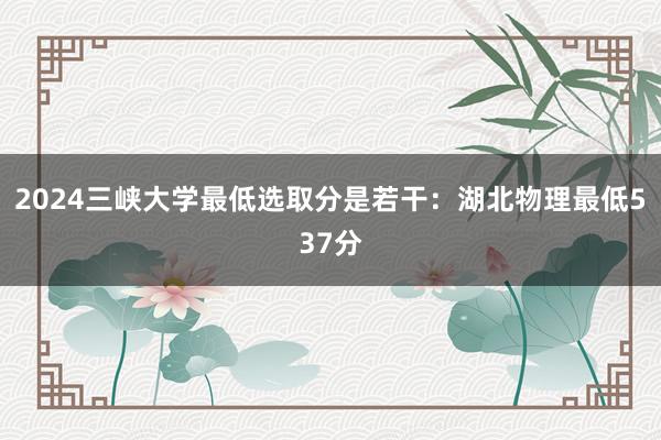2024三峡大学最低选取分是若干：湖北物理最低537分