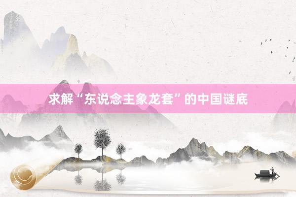 求解“东说念主象龙套”的中国谜底
